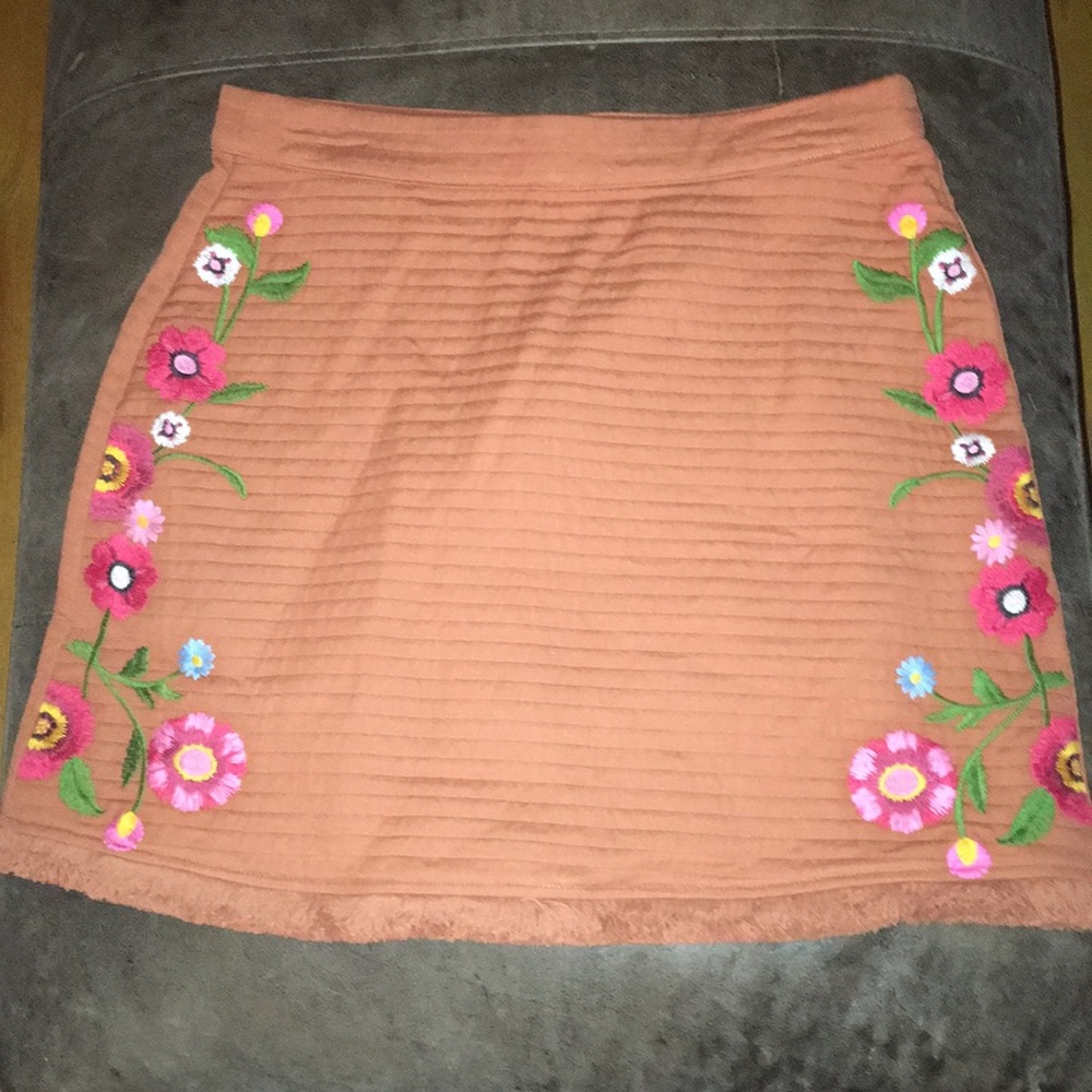 Embroidered mini skirt
